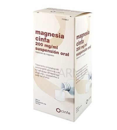 MAGNESIA CINFA 200 MG/ML SUSPENSION ORAL 260 ML