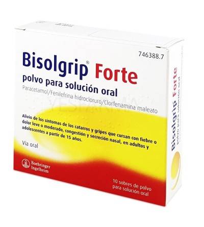 BISOLGRIP FORTE 650/4/10 MG 10 SOBRES GRANULADO SOLUCION ORAL