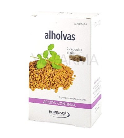 ALHOLVAS (FENOGRECO) 30 CAPS AÇÃO CONTÍNUA Pharmasor (HOMEOSOR)