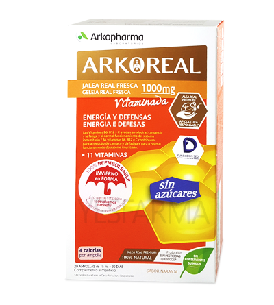 ArkoReal Jalea Real vitaminada sin azúcares 20 ampollas