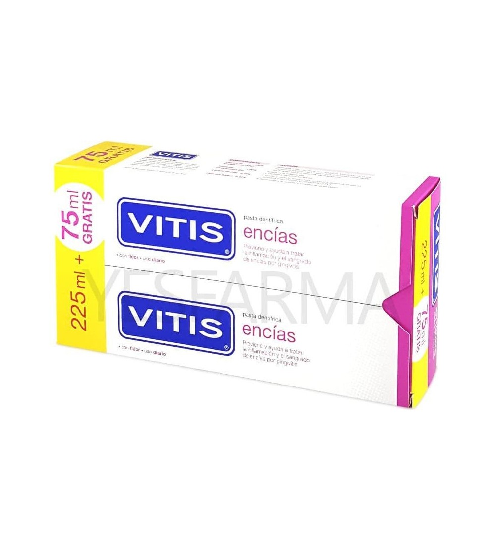 Creme dental Vitis goma 150ml Duplo é um creme dental para gengivite e gengivas que sangram.