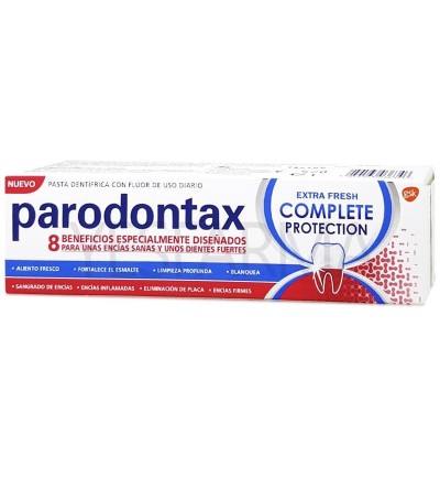Parodontax extra fresh complete protection 75ml es una pasta de dientes específica para el sangrado de encías y gingivitis.