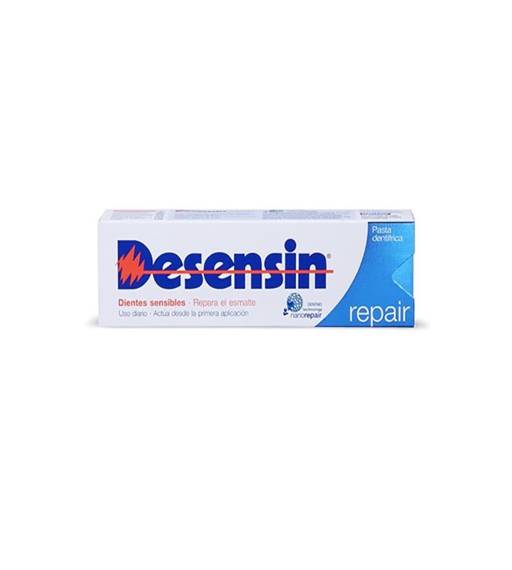 Desensin repair pasta dental 75ml es un dentífrico para dientes sensibles que ayuda a recuperar el esmalte dental.