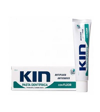 O creme dental Kin 50ml é um creme dental anti-cárie para uso diário. Mal hálito.