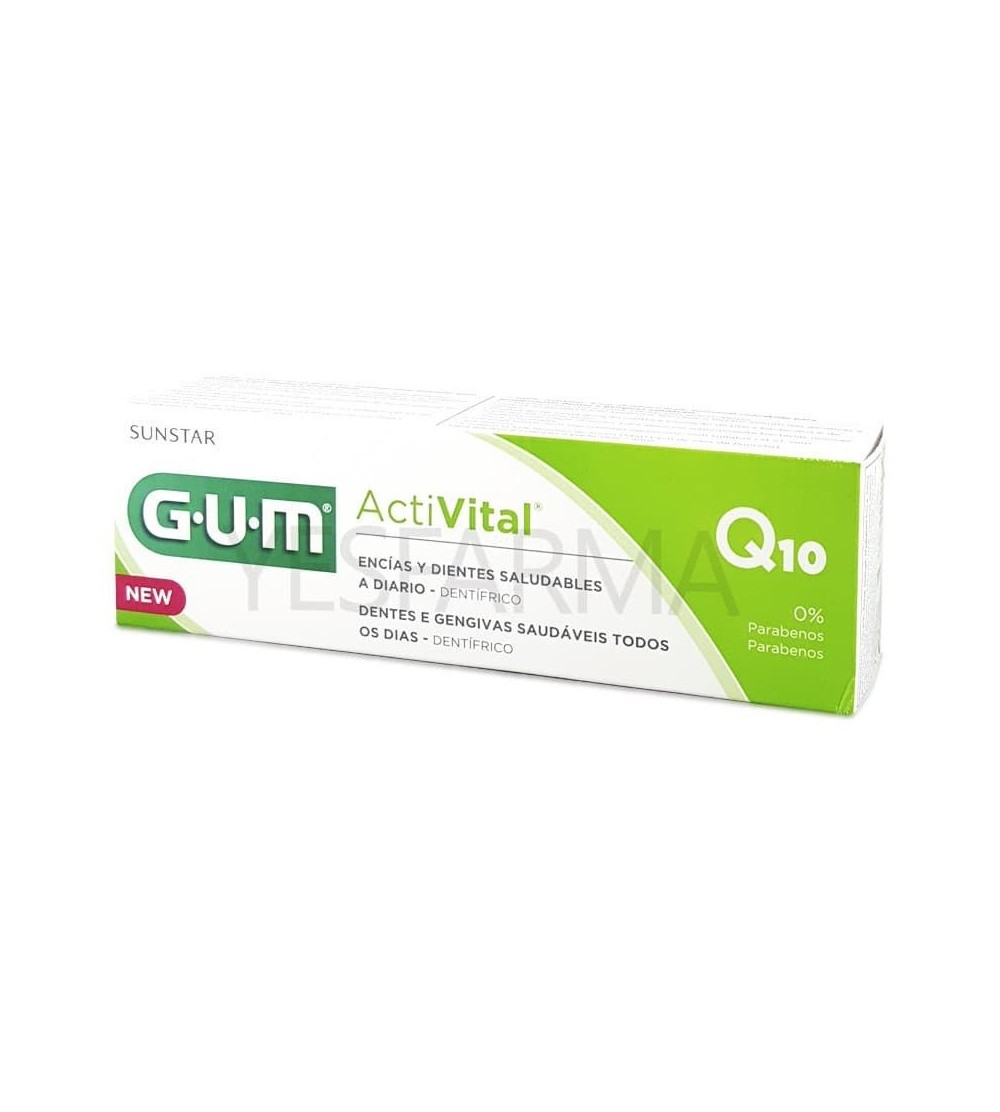 Gum activital pasta de dientes 75ml es un dentífrico de uso diario que protege de caries, mal aliento y placa.
