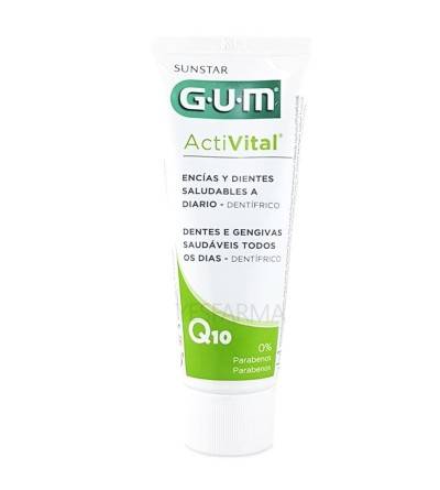 Gum activital es un dentífrico de uso diario que elimina mal aliento, placa bacteriana y caries.