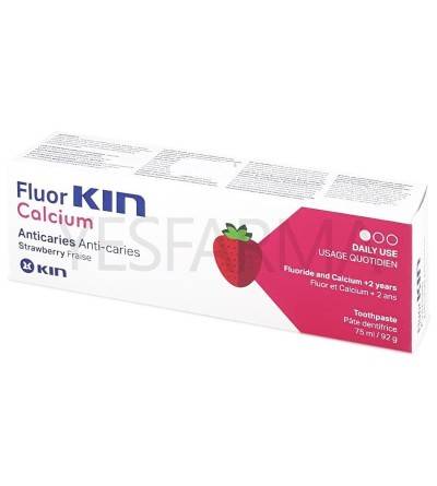 O creme dental com cálcio Fluor Kin é um creme dental para crianças de uso diário com flúor e cálcio.