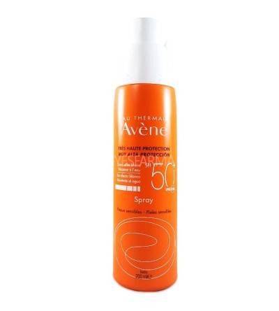 Comprar Avène spray 50+ protector solar 200ml. Crema solar en spray Avène para pieles sensibles.