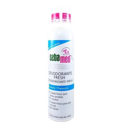Comprar Sebamed desodorante fresh 150ml. Desodorante spray de farmacia sin aluminio ni alcohol. Mejor precio barato Yesfarma.