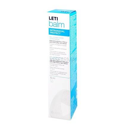 Comprar LetiBalm intranasal proteger gel 15ml para hidratar a mucosa nasal com crostas. Melhor preço Farmácia Yesfarma.