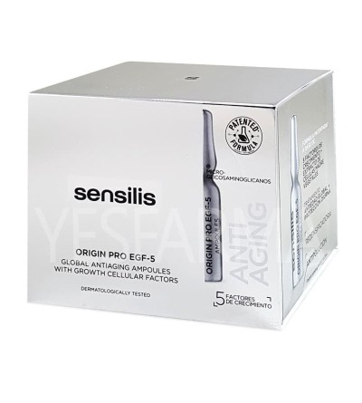 Comprar Sensilis Origin Pro EGF5 30 ampollas. Tratamiento antipolución y antiedad. Mejor precio barato Farmacia Yesfarma.