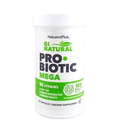 Compre o Gi Natural Probiotic Mega 30 cápsulas. Probióticos para microbiota intestinal. Melhor preço Farmácia Yesfarma.