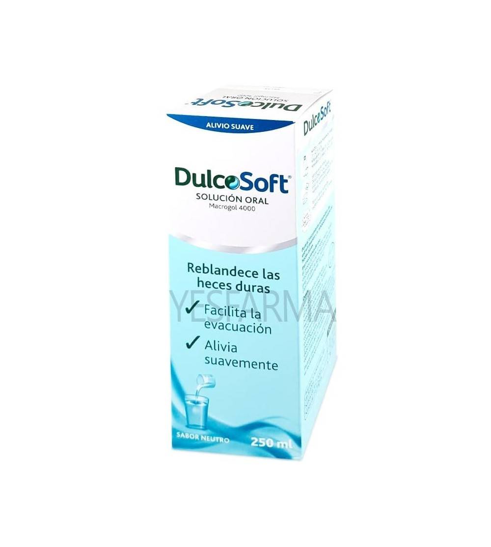 Compre a solução oral DulcoSoft 250ml como um laxante sintomático para adultos e crianças. Melhor preço Farmácia Yesfarma.