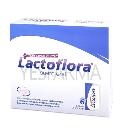Comprar Lactoflora suero oral 6 sobres. Probióticos, prebióticos y sales minerales para flora intestinal. Mejor precio Yesfarma.