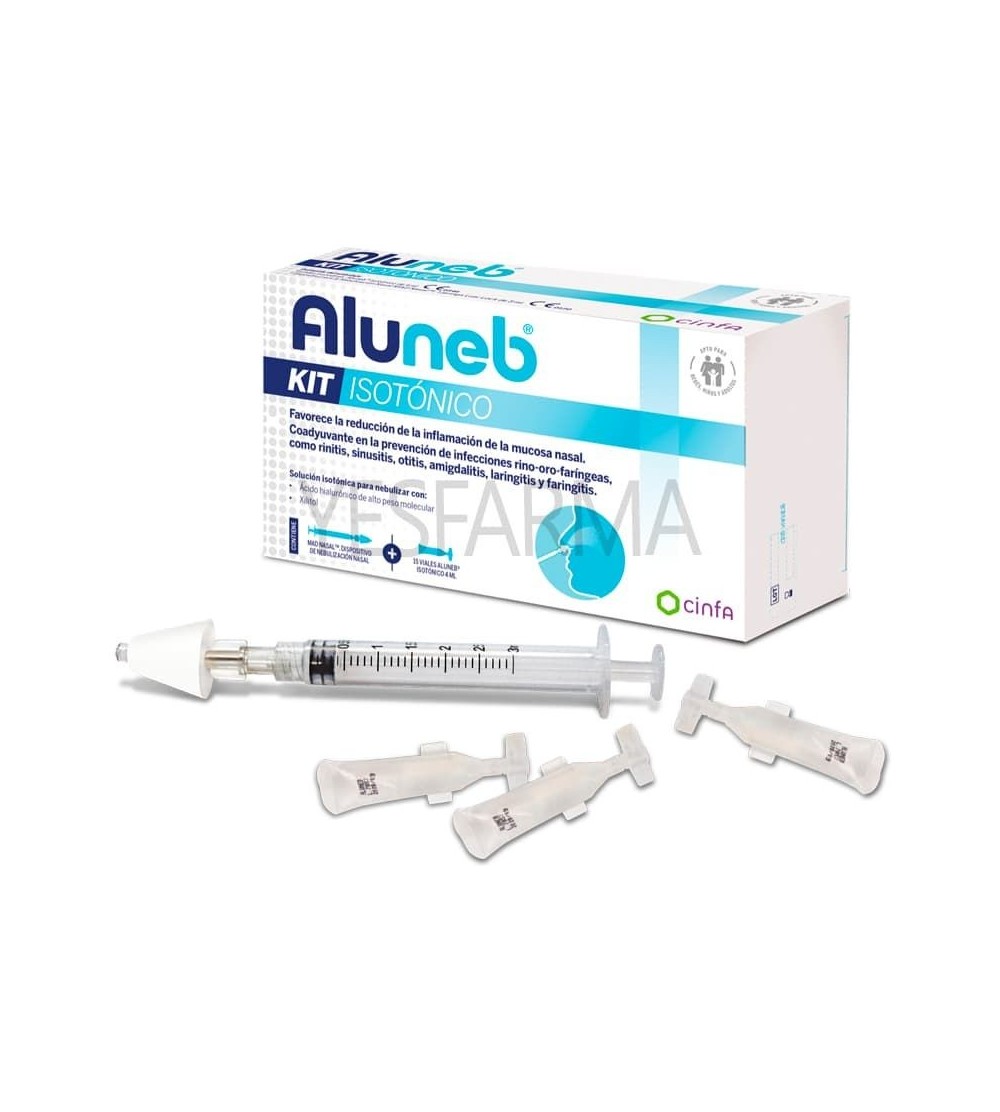 Compre Aluneb Kit isotonic 15 frascos para injetáveis 4ml. Reduz o desconforto da mucosa nasal melhor preço Pharmacy Yesfarma.