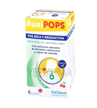 Comprar AuxiPOPS piruletas para tos seca y con mocos mejor precio barato Farmacia Yesfarma.