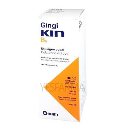 Comprar Gingikin B5 enjuague bucal 500ml. Cuida tus encías con Gingikin B5 al mejor precio barato. Yesfarma.