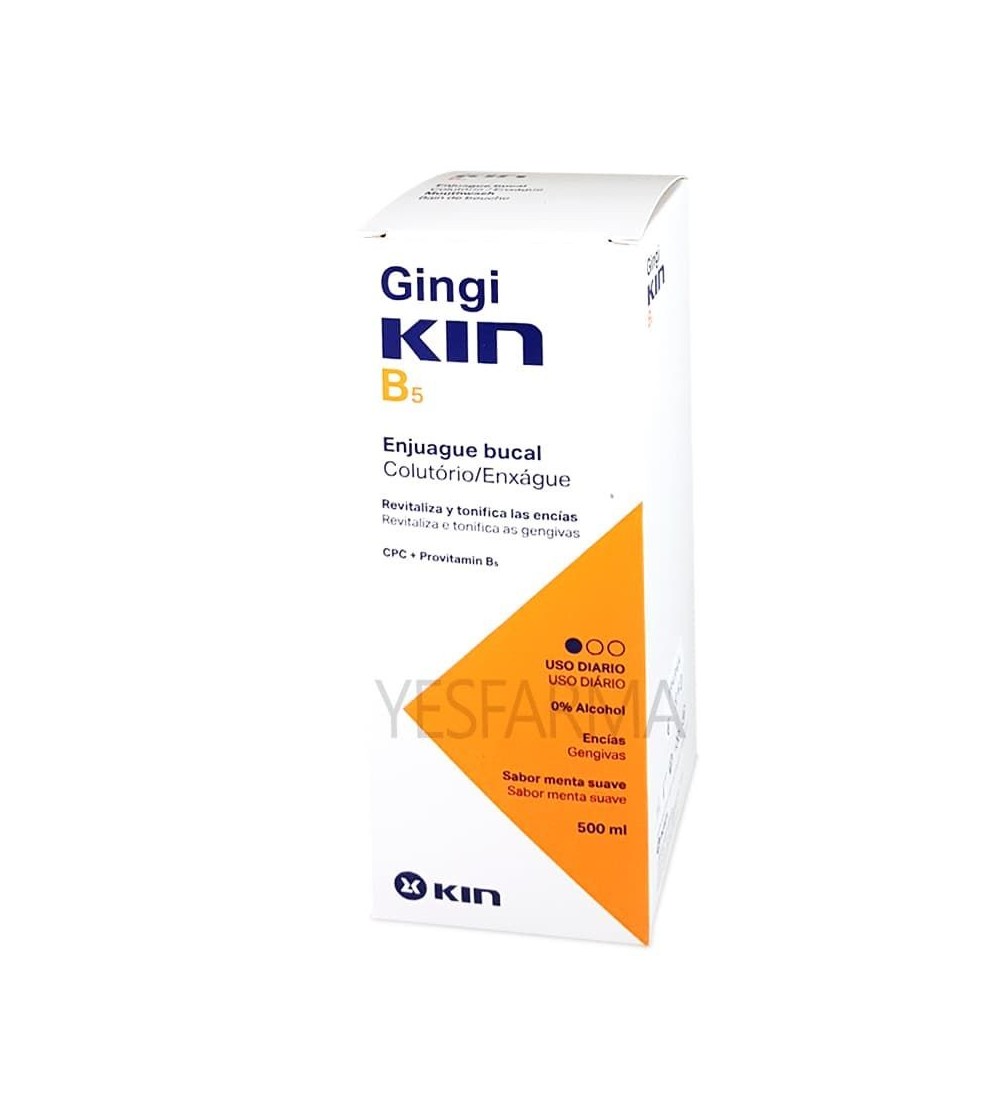 Comprar Gingikin B5 enjuague bucal 500ml. Cuida tus encías con Gingikin B5 al mejor precio barato. Yesfarma.