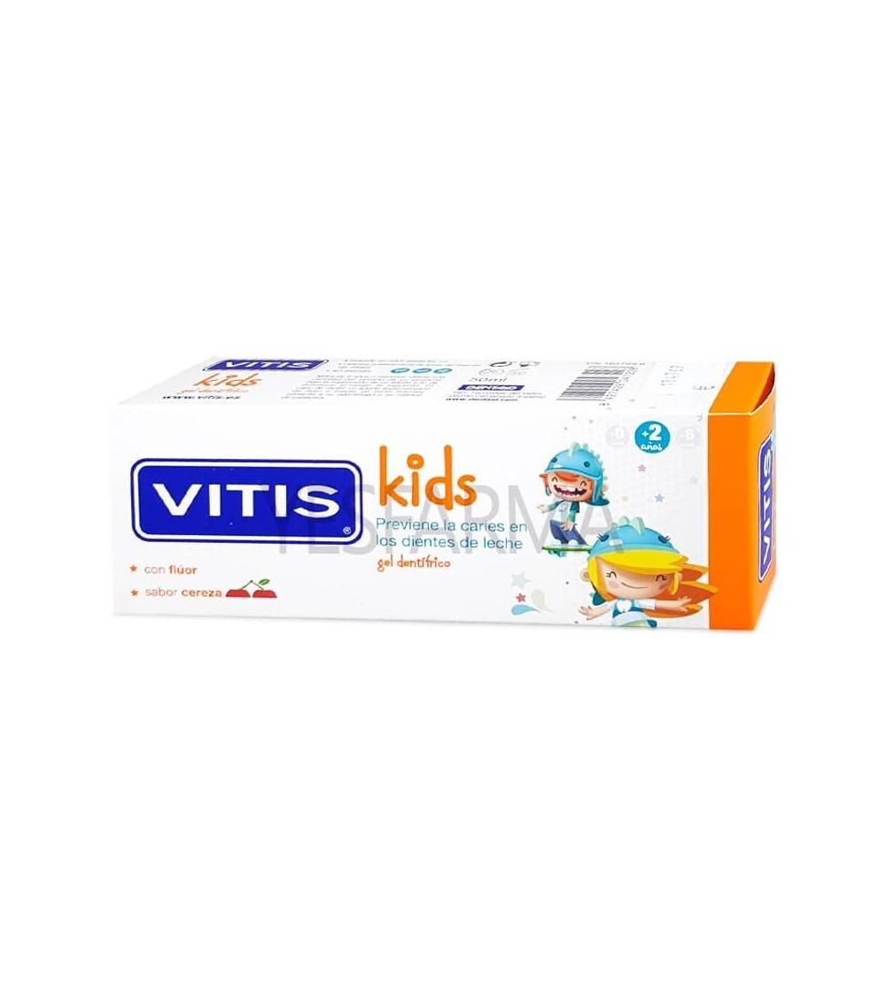 Compre o gel de creme dental Vitis Kids. Creme dental para crianças a partir de 2 anos. Melhor preço Yesfarma.