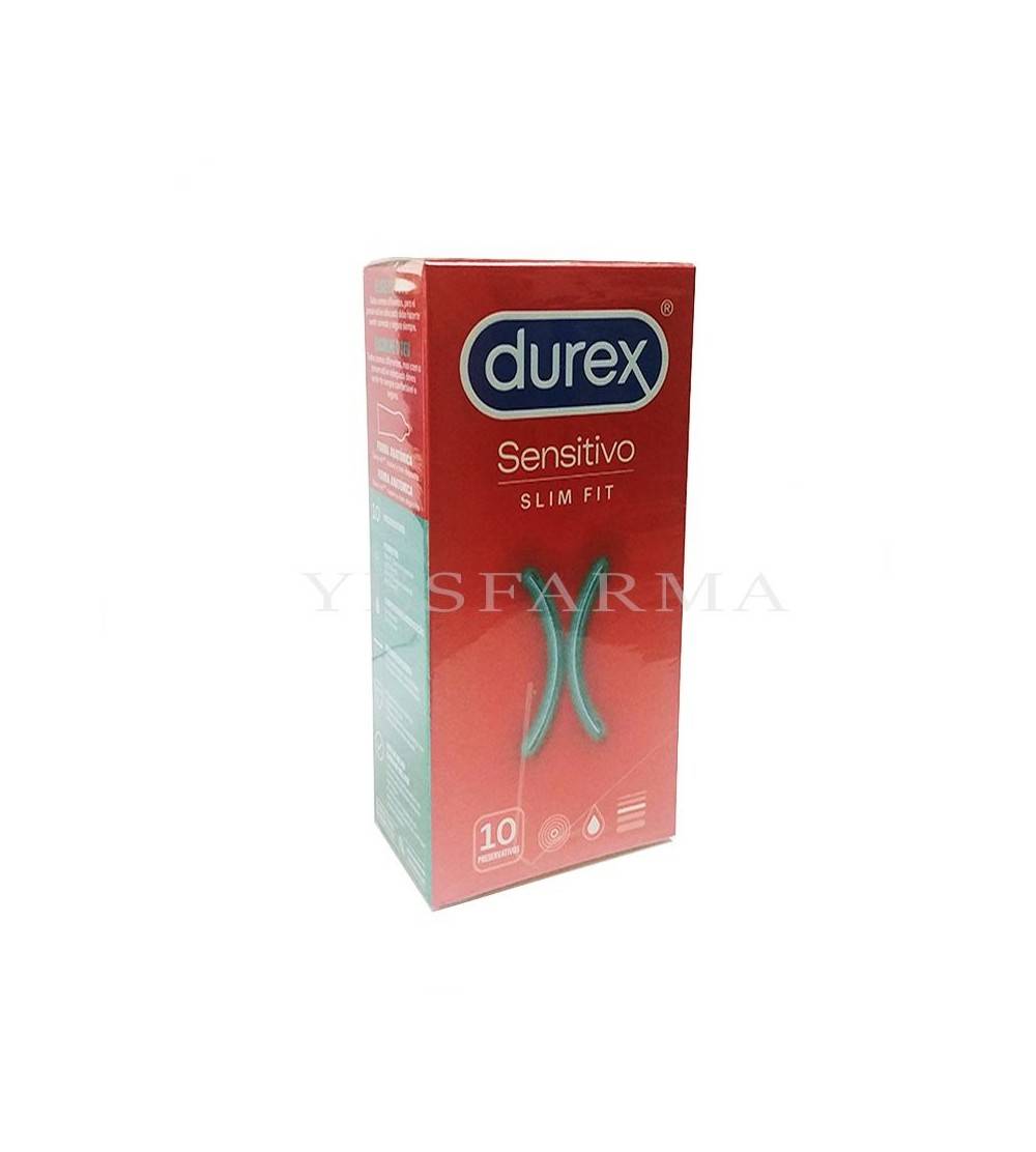 Durex profiláctico sensitivo Slim Fit 10 unidades