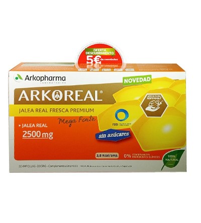 Arkoreal Royal Jelly 2500 mg sem açúcar 20 ampolas