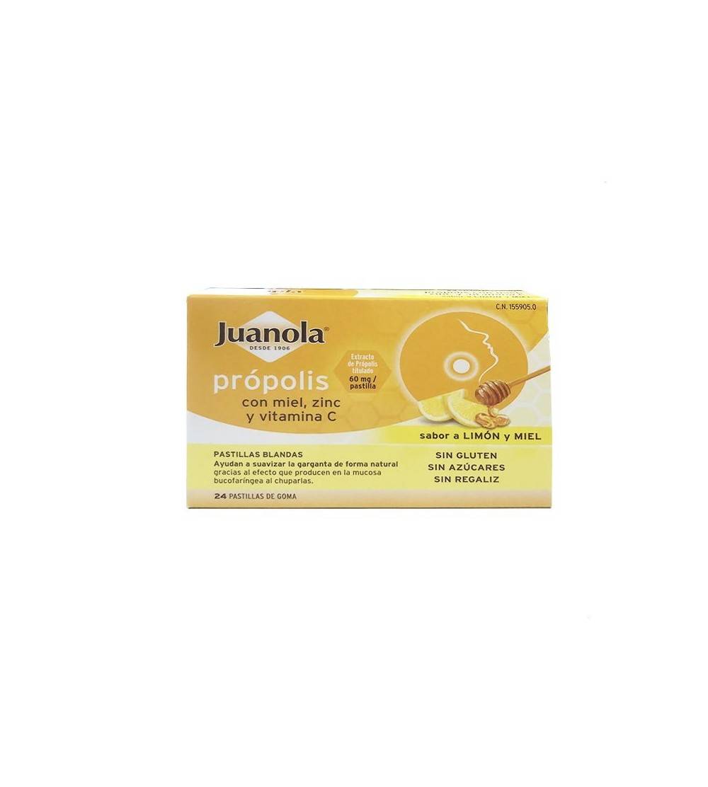Juanola Propolis 24 pastillas blandas, miel limon