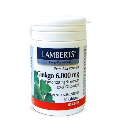 Lamberts Ginkgo biloba 6000 alta potencia 120 mg 60 comp